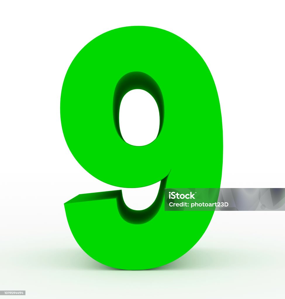 Số 9 3d Màu Xanh Lá Cây Cô Lập Trên Màu Trắng Hình ảnh Sẵn có ...