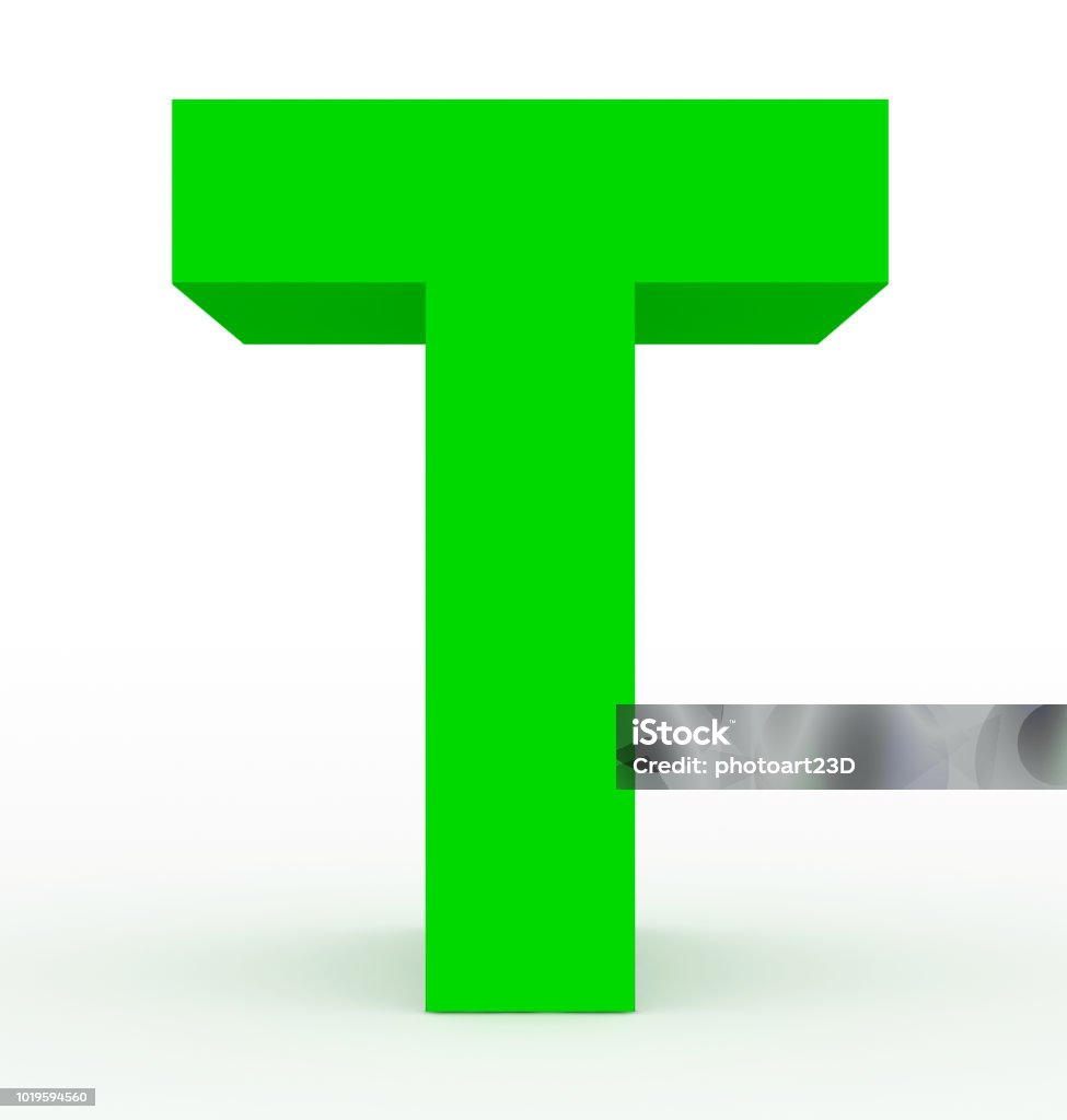 Chữ T 3d Màu Xanh Lá Cây Bị Cô Lập Trên Màu Trắng Hình ảnh Sẵn có ...