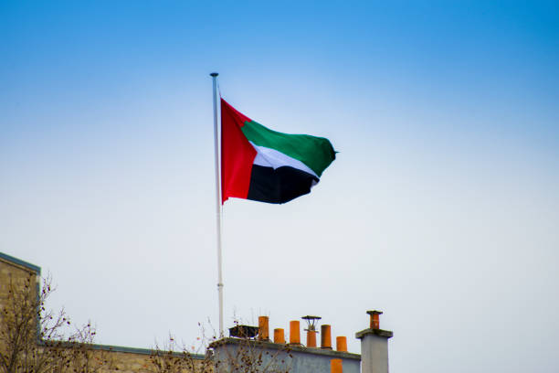 istock United Arab Emirates flag flying in Paris 1019597976