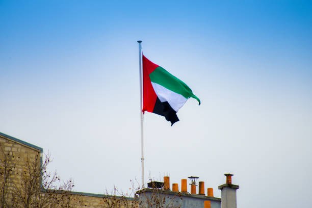 istock United Arab Emirates flag flying in Paris 1019597990