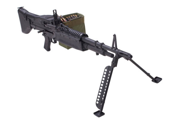 istock M60 machine gun with amminition tape 1019603688