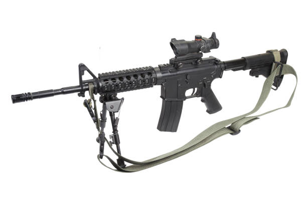 istock assault rifle with bipod isolated on a white background 1019606020