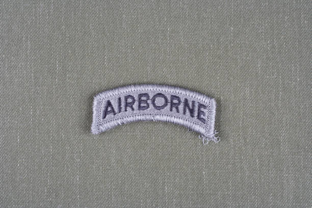 US ARMY airborne tab on olive green uniform