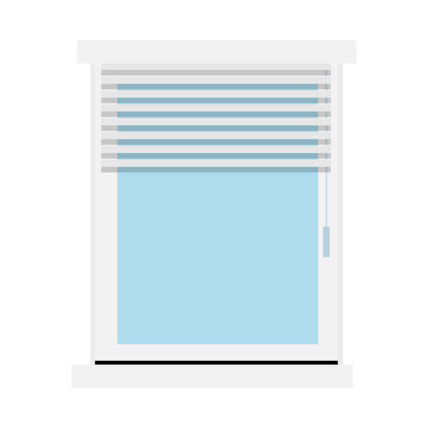блайнды на окне вектора плоские изолированы - ставень иллюстрации stock illustrations