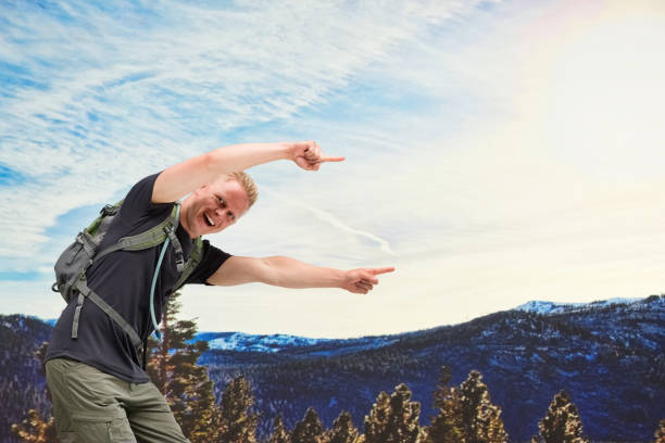 Happy male hiker