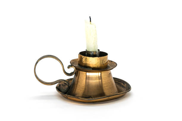 istock Bronze candle holder isolated in white background 1019648264