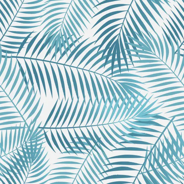 Vector illustration of Seamless Tropical Palm Leaves