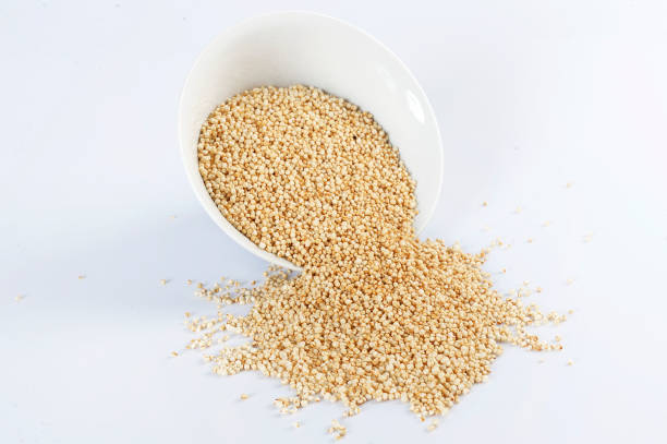 istock quinoa popping. On a white background. Cereal. 1019650770