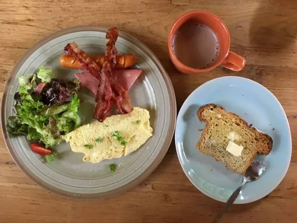 Breakfast on table