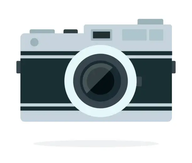 Vector illustration of Mechanical retro camera vector flat isolated