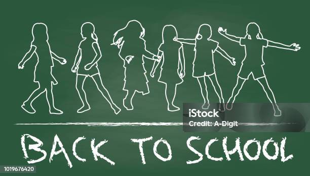 Back To School New Semester Fun Stock Illustration - Download Image Now - Anticipation, Arms Outstretched, Art