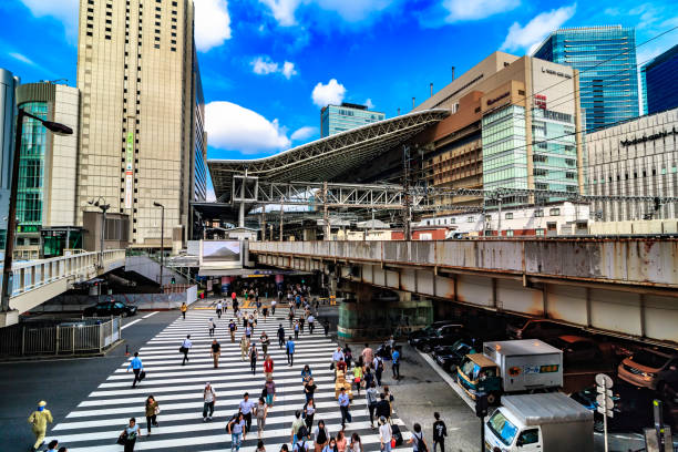 Osaka,Japan - July 12:Osaka Station is a major railway station in Osaka's Umeda district that is served by a large number of local and interregional trains, but not the shinkansen which stop at Shin-Osaka Station.
