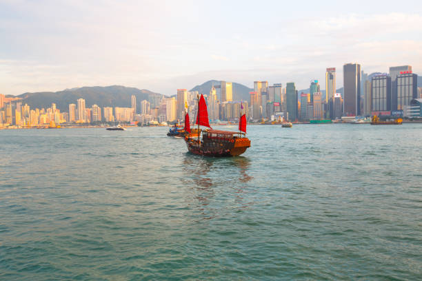 istock Classic sailboat in Hong Kong harbor 1019709606
