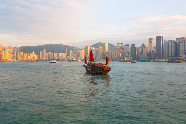 istock Classic sailboat in Hong Kong harbor 1019709652