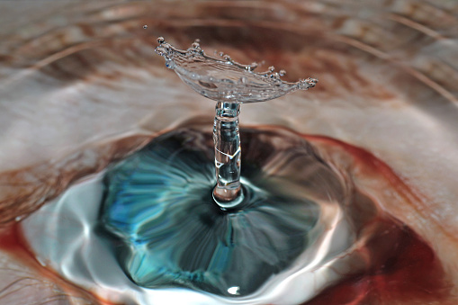 Water droplet collision in an eye