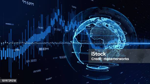 Financal Technology Concept Fintech Stock Photo - Download Image Now - Global Finance, Globe - Navigational Equipment, Global Business