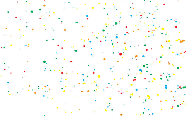 istock Colorful confetti isolated on white background. Abstract white background with many splattered paint. Ink drops. Vector. 1019739666