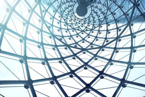 istock Spiral texture rooftop background.Modern and conteporary arcitect. Structural glass facade curving roof of fantastic office building.Abstract architecture fragment. 1019744198