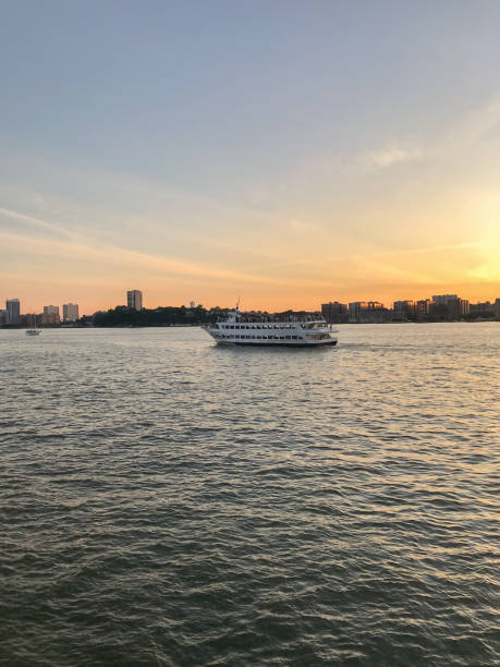 istock Hudson River with Boat at Midtown Manhattan 1019744314