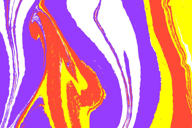 istock Ebru art. Traditional Turkish Ebru technique. Painting on water transfered on highly textured paper or cloth. Color paint ebru with waves and tile pattern. 1019744426