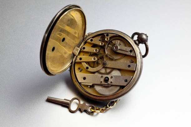 istock Pocket Watch movement with key 1019749066