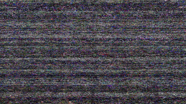 GLITCH - TV screen full of noise and interference When communications break down ... no signal, and lots of noise. big brother orwellian concept photos stock pictures, royalty-free photos & images