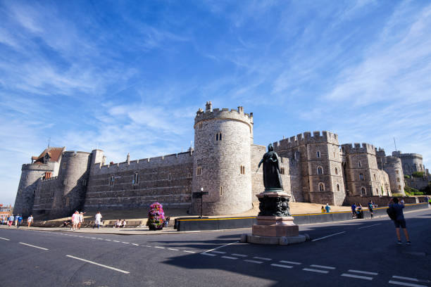 August 6, 2018 Queen Victoria Statue and Windsor Castle, Windsor, England, UK.