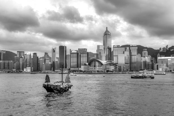 istock Hong Kong Harbor View with B&W color 1019754664