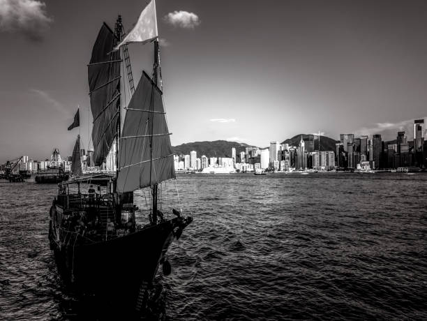 istock Hong Kong Harbor View with B&W color 1019754680