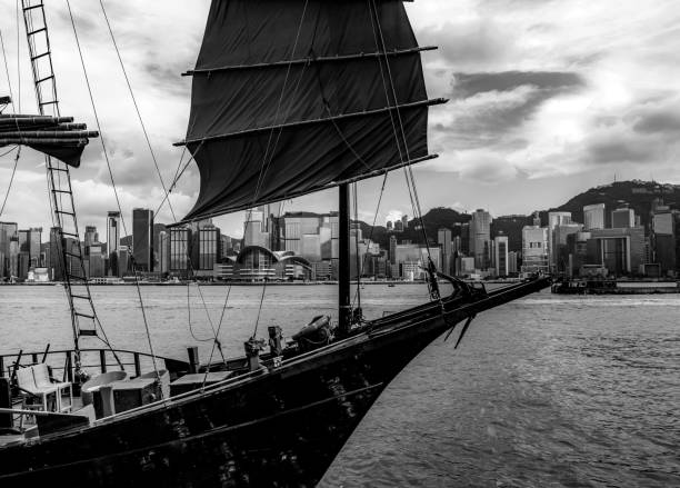 istock Hong Kong Harbor View with B&W color 1019754690