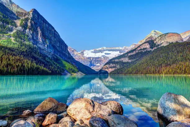 Photo of Lake Louise With Mount Victoria Glacier in Banff National Park