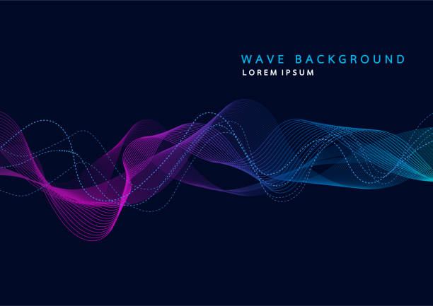 Abstract background with dynamic particle sound waves. Wave of musical soundtrack for record. Vector illustration Abstract background with dynamic particle sound waves. Wave of musical soundtrack for record. Vector illustration soundtrack stock illustrations