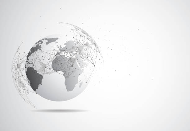 istock Global network connection. World map point and line composition concept of global business. Vector Illustration 1019760854