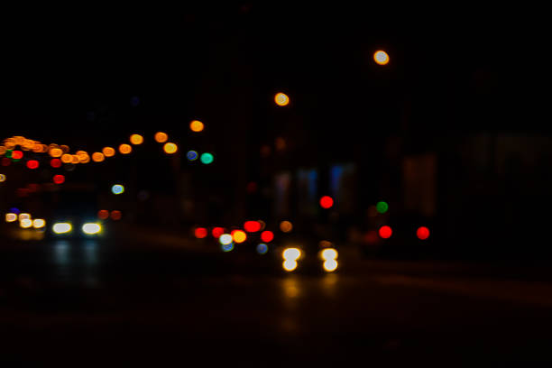 istock Abstract background of blurred big city lights 1019764436