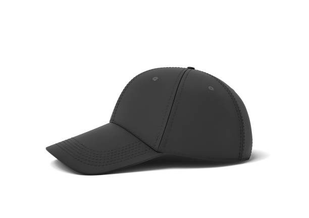 istock 3d rendering of a single new baseball cap made in black textile material lying on a white background 1019778462