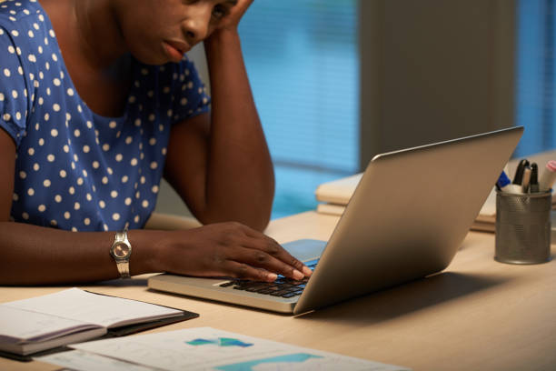 istock Business lady tired of work 1019791638