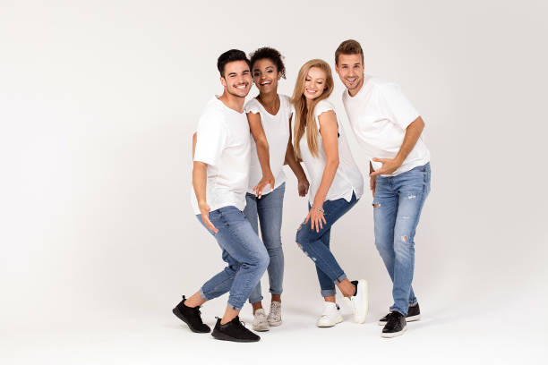 istock Group of smiling people having fun together. 1019814018
