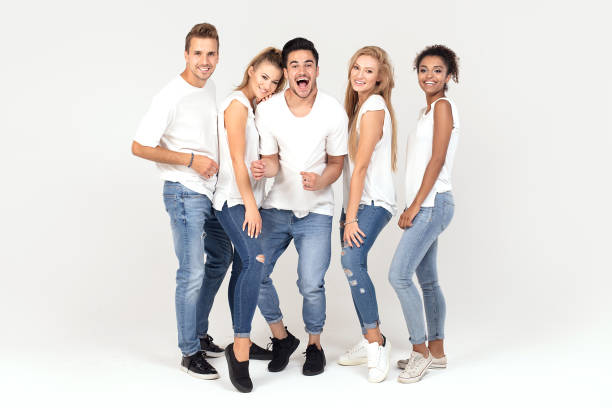 istock Group of smiling people having fun together. 1019814170
