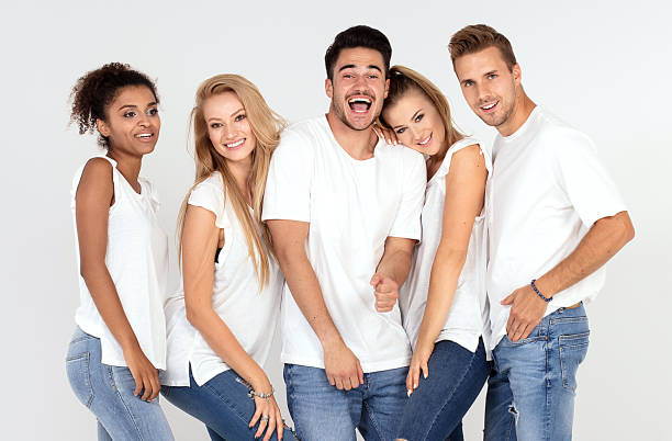 istock Group of smiling people having fun together. 1019816426