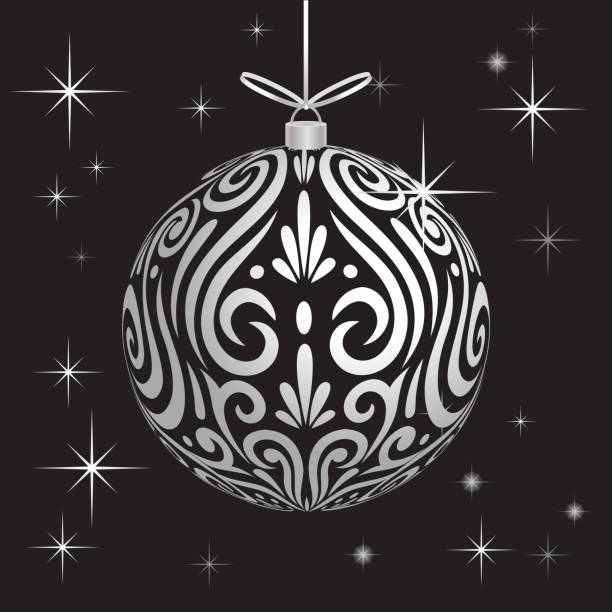 Decoration ball Maori koru white xmas bauble for Christmas tree Decoration ball Maori koru white xmas bauble for Christmas tree Grouped and layered vector koru pattern stock illustrations