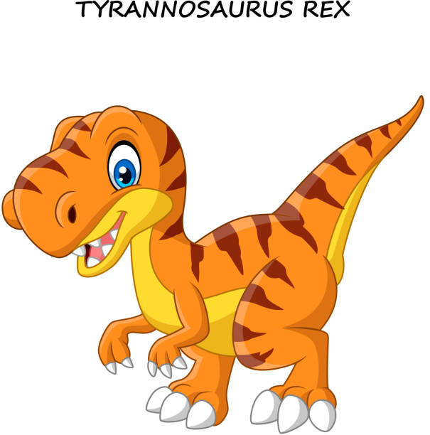 Cartoon Tyrannosaurus Isolated On White Background Stock Illustration -  Download Image Now - Cute, Tyrannosaurus Rex, Dinosaur - iStock