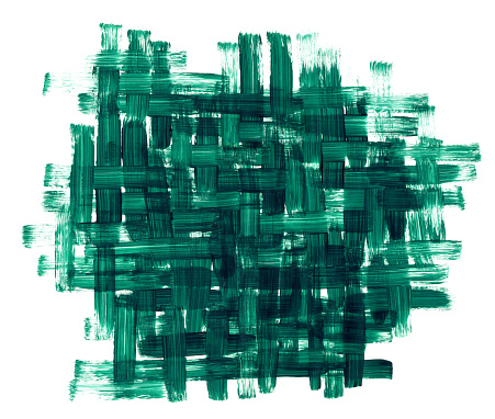 Vertically and horizontally painted lines by thick paint and stiff wide brush on white paper card. Spontaneously hand-made composition all in shades of modern and stylish green. 
Zoom to see the details - HIGH RESOLUTION FILE.
Artwork full of uneven unfinished raw and imperfect brush strokes. Unique composition for various designs.
