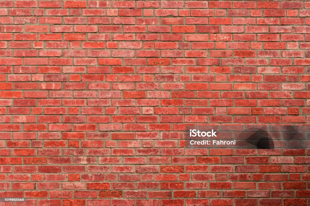 Red brick wall texture background. Background for text. Exterior architecture concept. Brick Stock Photo