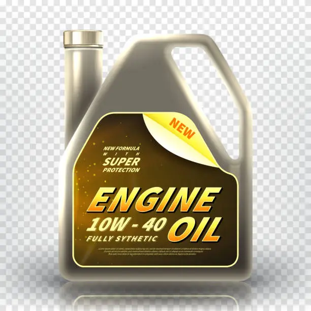 Vector illustration of Realistic canister with engine oil