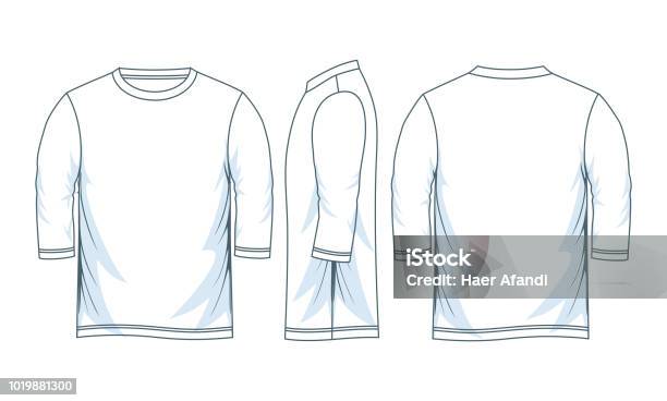 Drei Viertel Länge Ärmel Shirts Für Mann Stock Vektor Art und mehr Bilder von 25-Cent-Stück - 25-Cent-Stück, ClipArt, Design