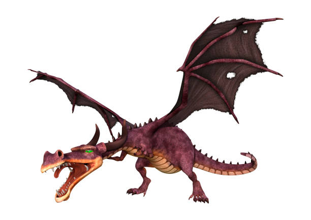 istock 3D illustration fairy tale dragon on white 1019886036