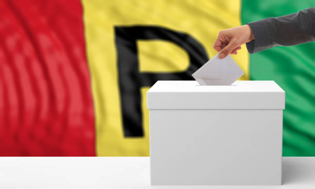 istock Voter on a Rwanda flag background. 3d illustration 1019886438
