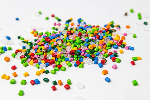 istock Plastic granules. Polymer pellets. Polymeric dye. Colorant pellets. 1019887836