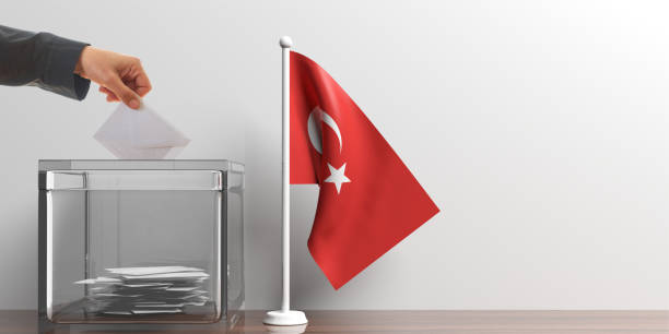 istock Ballot box and a small Turkey flag. 3d illustration 1019889922