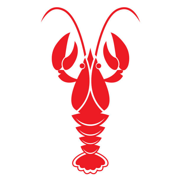 ilustrações de stock, clip art, desenhos animados e ícones de red crawfish icon. vector illustration. - lobster seafood prepared shellfish crustacean
